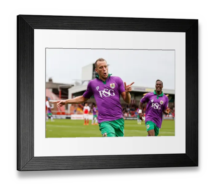 Framed Print : Aaron Wilbraham's Goal: Bristol City's 1-3 Lead Over Fleetwood Town, 2014 Framed Print : Aaron Wilbraham's Goal: Bristol City's 1-3 Lead Over Fleetwood Town, 2014