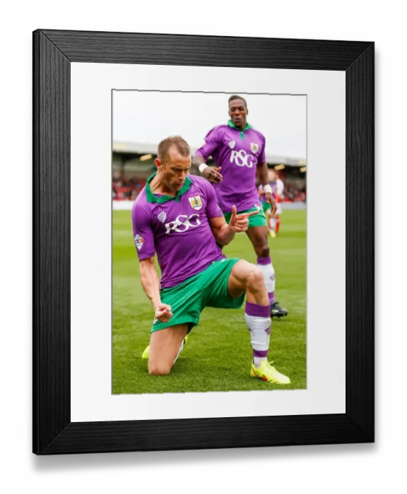 Framed Print : Aaron Wilbraham's Goal Secures 1-3 Victory for Bristol City Against Fleetwood Town, 2014 Framed Print : Aaron Wilbraham's Goal Secures 1-3 Victory for Bristol City Against Fleetwood Town, 2014