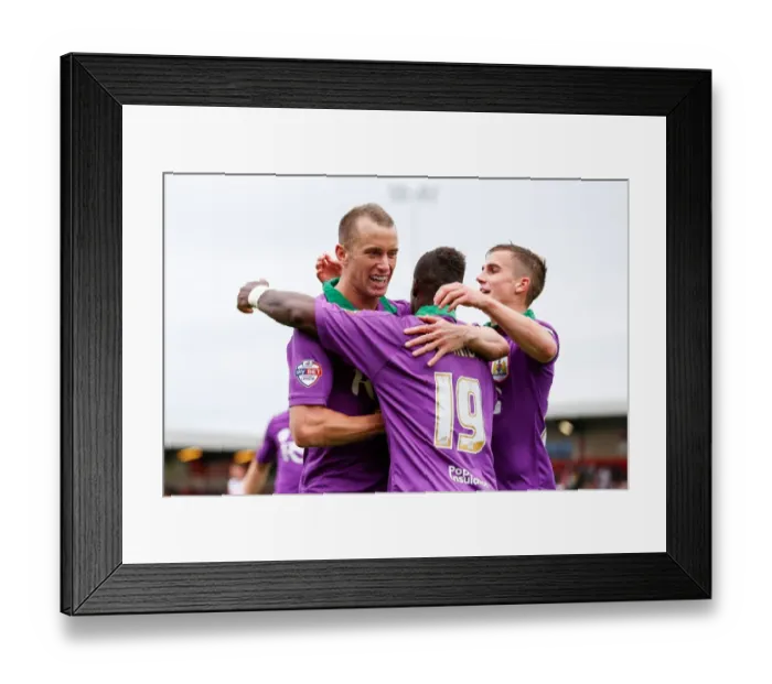 Framed Print : Bristol City's Wilbraham and Agard Celebrate 1-3 Goal vs Fleetwood Town, 2014 Framed Print : Bristol City's Wilbraham and Agard Celebrate 1-3 Goal vs Fleetwood Town, 2014