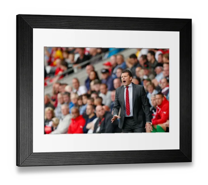 Framed Print : Steve Cotterill in Action: Fleetwood Town vs. Bristol City, 2014 Framed Print : Steve Cotterill in Action: Fleetwood Town vs. Bristol City, 2014