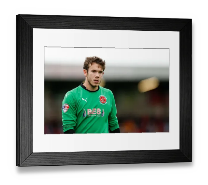 Framed Print : Chris Maxwell of Fleetwood Town Watching Intently During Fleetwood Town vs. Bristol City Football Match, 2014