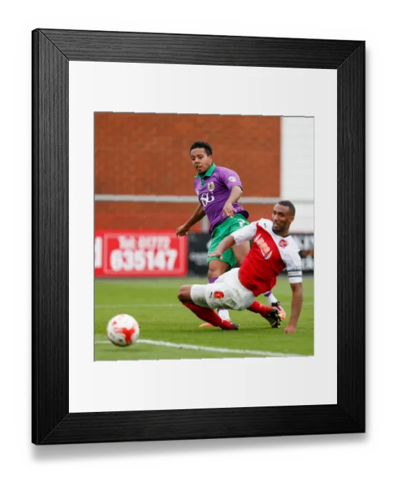 Framed Print : Korey Smith of Bristol City Takes Shot Amidst Challenge from Nathan Pond of Fleetwood Town - Football Rivalry in League 1 Framed Print : Korey Smith of Bristol City Takes Shot Amidst Challenge from Nathan Pond of Fleetwood Town - Football Rivalry in League 1
