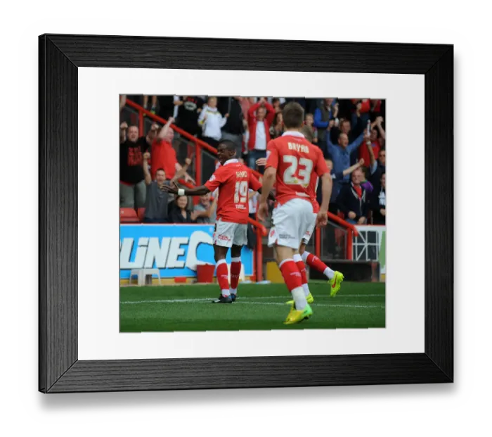 Framed Print : Bristol City's Kieran Agard Scores Thrilling Goal in Front of Ecstatic Fans (vs. MK Dons, September 2014) Framed Print : Bristol City's Kieran Agard Scores Thrilling Goal in Front of Ecstatic Fans (vs. MK Dons, September 2014)