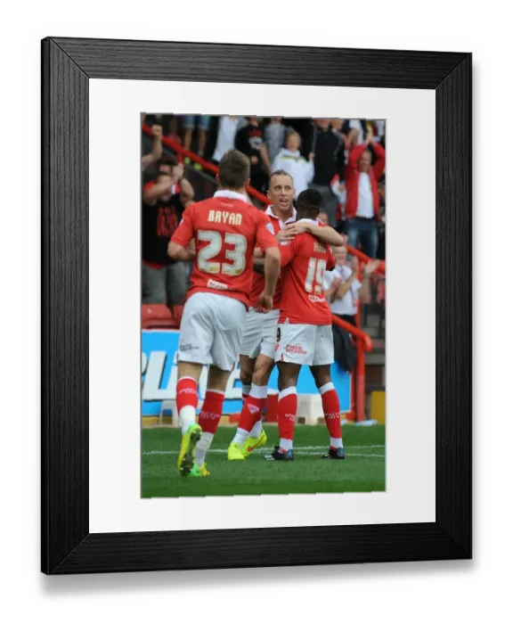 Framed Print : Bristol City Celebrates: Kieran Agard Scores Against MK Dons, September 2014 Framed Print : Bristol City Celebrates: Kieran Agard Scores Against MK Dons, September 2014