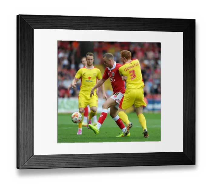 Framed Print : Bristol City vs MK Dons: Wilbraham Holds Off Lewington Framed Print : Bristol City vs MK Dons: Wilbraham Holds Off Lewington