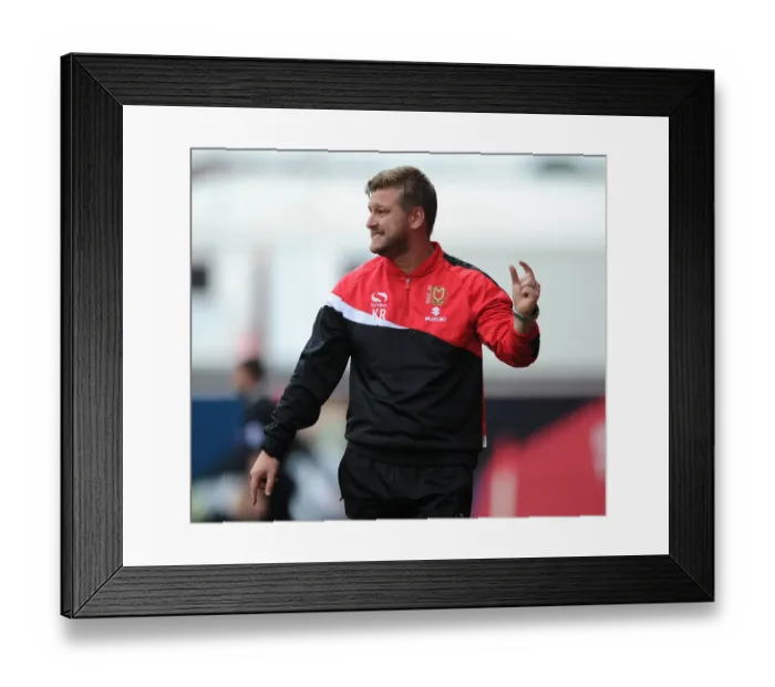 Framed Print : Karl Robinson Leads MK Dons Against Bristol City in Sky Bet League One Clash