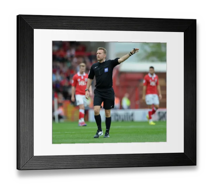Framed Print : Bristol City vs MK Dons: Scott Mathieson Referees the Action at Ashton Gate, September 2014 Framed Print : Bristol City vs MK Dons: Scott Mathieson Referees the Action at Ashton Gate, September 2014