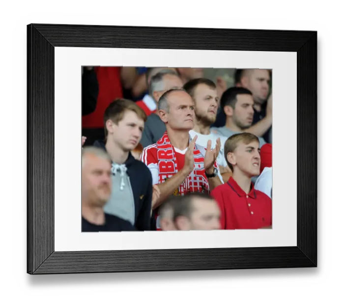 Framed Print : Bristol City Fans Honor Mark Saunders in 54th Minute of MK Dons Match, September 2014 Framed Print : Bristol City Fans Honor Mark Saunders in 54th Minute of MK Dons Match, September 2014