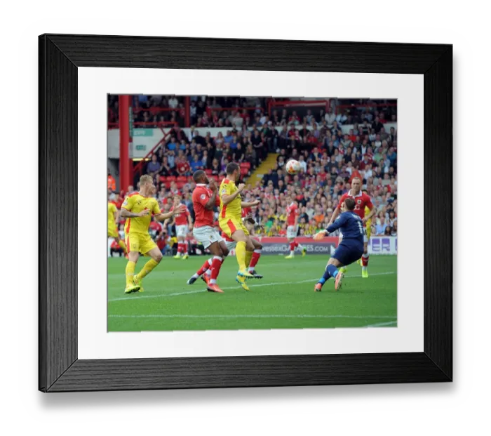 Framed Print : Mark Little's Header Leads to Kieran Agard's Goal: Bristol City vs MK Dons, 2014 Framed Print : Mark Little's Header Leads to Kieran Agard's Goal: Bristol City vs MK Dons, 2014