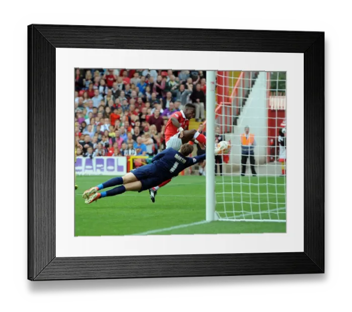 Framed Print : Kieran Agard's Thrilling Winning Goal for Bristol City Against MK Dons at Ashton Gate, 2014 Framed Print : Kieran Agard's Thrilling Winning Goal for Bristol City Against MK Dons at Ashton Gate, 2014