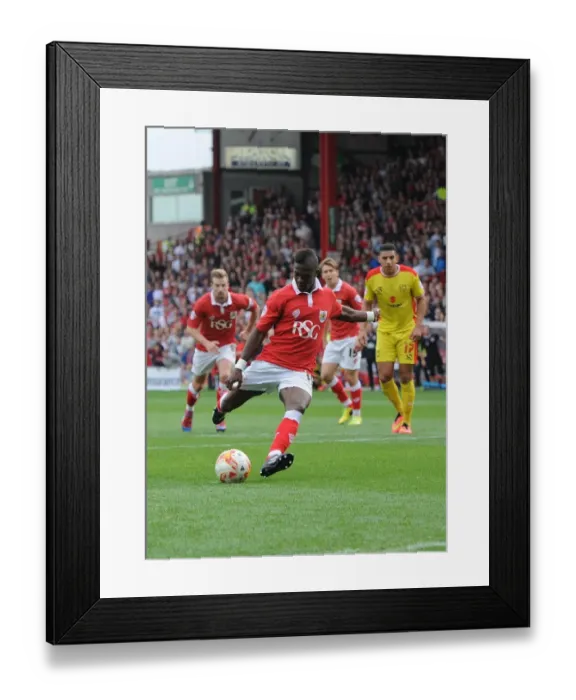Framed Print : Agard Scores Penalty for Bristol City Against MK Dons in Sky Bet League One at Ashton Gate Framed Print : Agard Scores Penalty for Bristol City Against MK Dons in Sky Bet League One at Ashton Gate