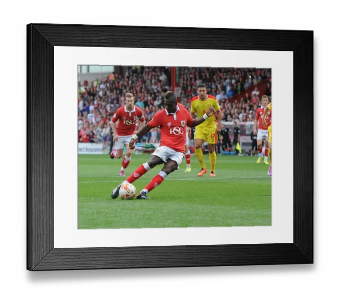 Framed Print : Agard Scores Penalty for Bristol City Against MK Dons at Ashton Gate Framed Print : Agard Scores Penalty for Bristol City Against MK Dons at Ashton Gate