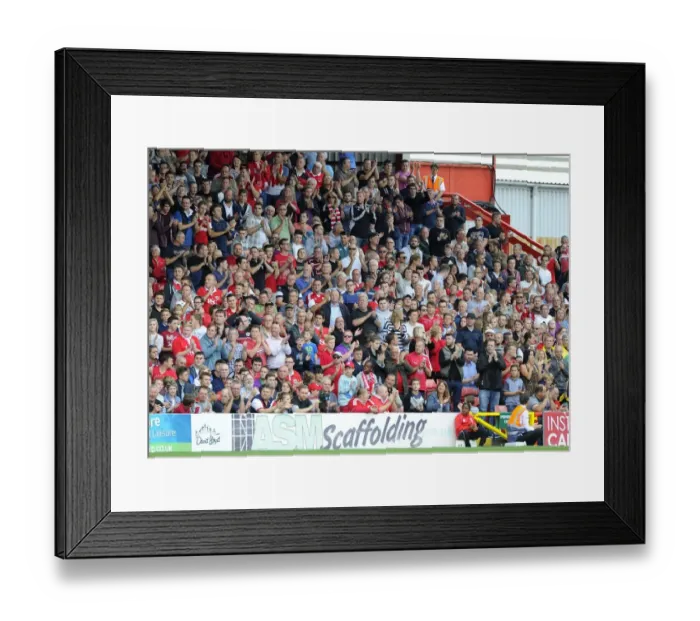Framed Print : Bristol City Fans Pay Tribute: Minutes Applause for Mark Saunders (54) during MK Dons Match Framed Print : Bristol City Fans Pay Tribute: Minutes Applause for Mark Saunders (54) during MK Dons Match