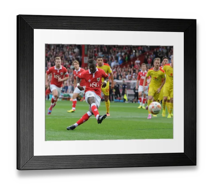 Framed Print : Agard Scores the Penalty: Bristol City's Victory over MK Dons in Sky Bet League One Framed Print : Agard Scores the Penalty: Bristol City's Victory over MK Dons in Sky Bet League One