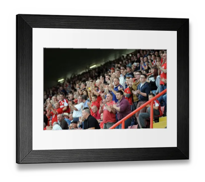 Framed Print : Bristol City Fans Honor Mark Saunders with Minutes Applause during MK Dons Match