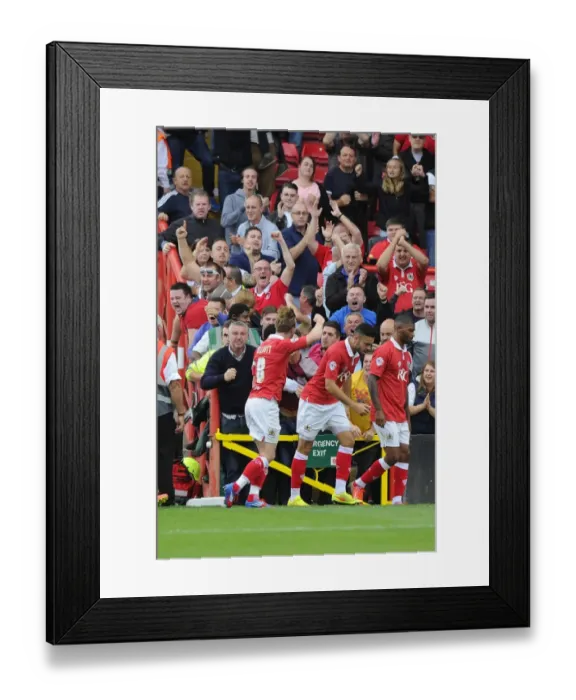 Framed Print : Bristol City's Wade Elliott Scores Thrilling Winning Goal Against MK Dons at Ashton Gate Framed Print : Bristol City's Wade Elliott Scores Thrilling Winning Goal Against MK Dons at Ashton Gate