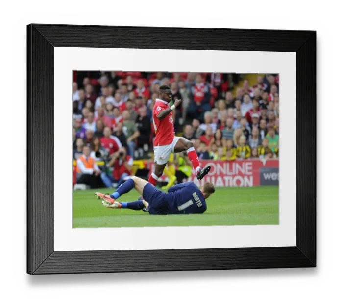 Framed Print : Milton Keynes Dons David Martin Denies Kieran Agard: Bristol City vs MK Dons, 2014