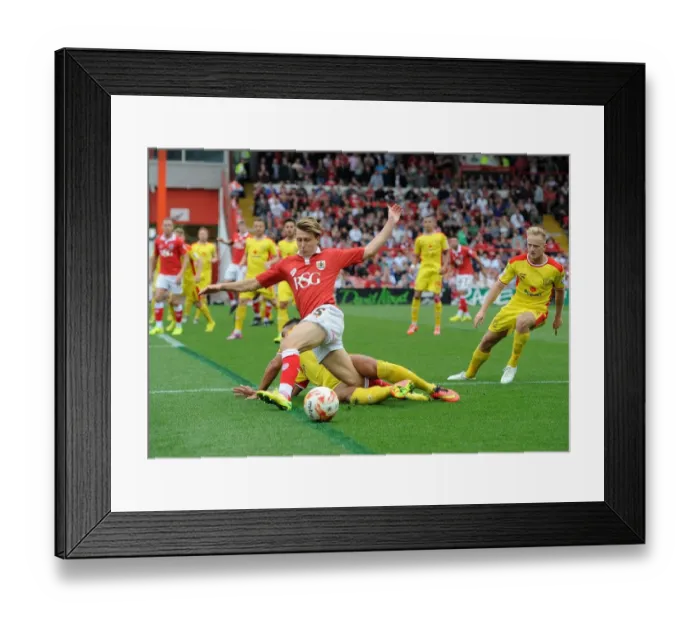 Framed Print : Bristol City vs MK Dons: Intense Moment as Carruthers Tackles Freeman Framed Print : Bristol City vs MK Dons: Intense Moment as Carruthers Tackles Freeman