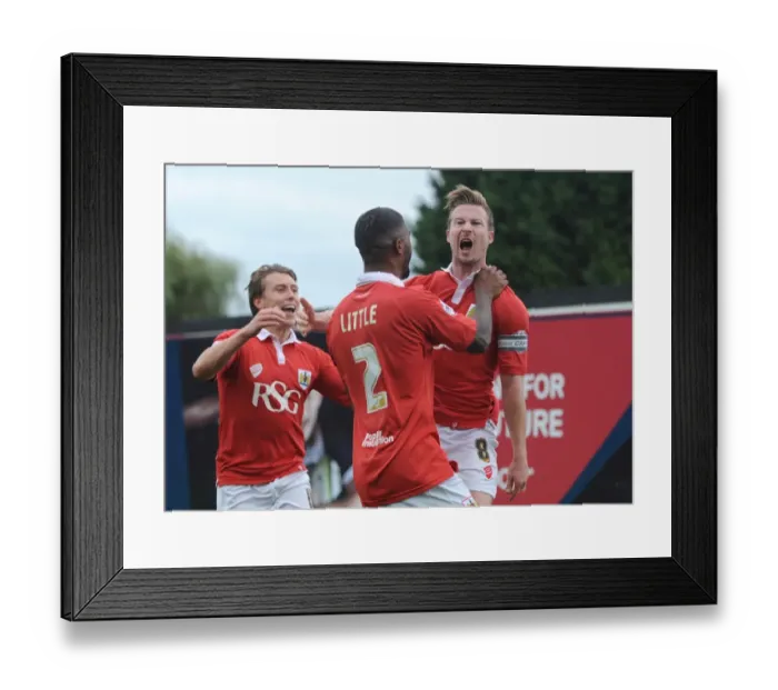 Framed Print : Wade Elliott's Goal Celebration: Bristol City vs MK Dons, Sky Bet League One, Ashton Gate Framed Print : Wade Elliott's Goal Celebration: Bristol City vs MK Dons, Sky Bet League One, Ashton Gate