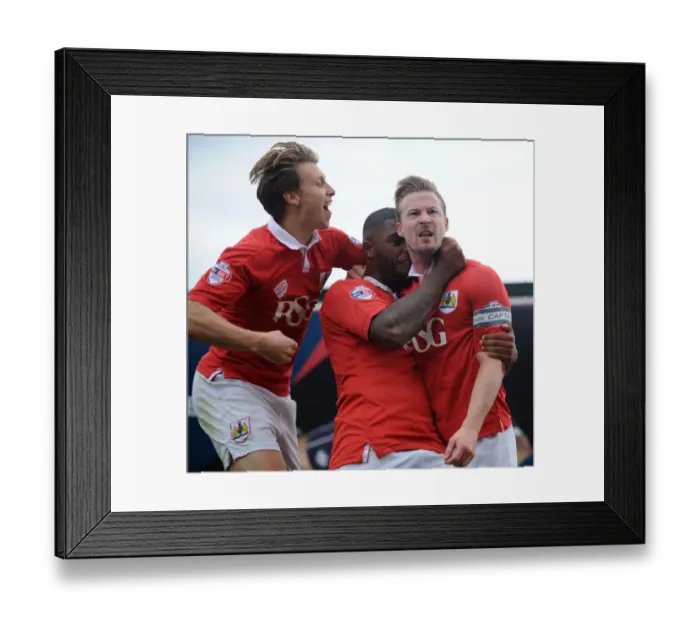 Framed Print : Bristol City's Wade Elliott Celebrates Goal Against MK Dons Framed Print : Bristol City's Wade Elliott Celebrates Goal Against MK Dons