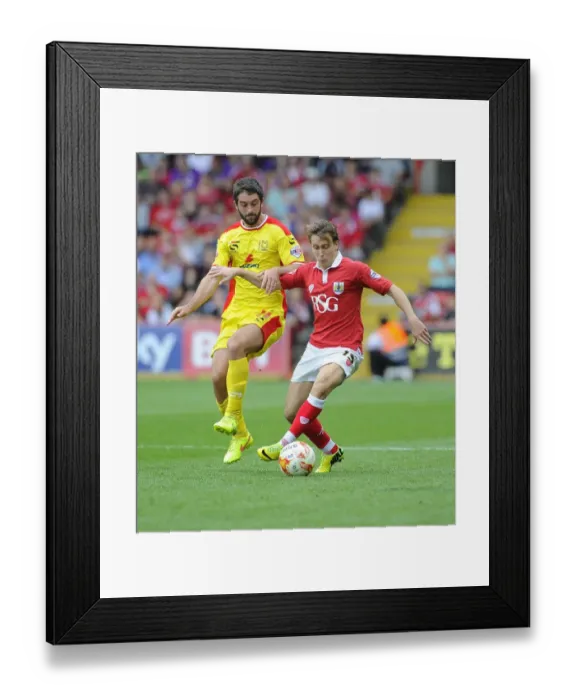 Framed Print : Battling for Supremacy: Freeman vs. Grigg in the Intense Bristol City vs. MK Dons Clash Framed Print : Battling for Supremacy: Freeman vs. Grigg in the Intense Bristol City vs. MK Dons Clash