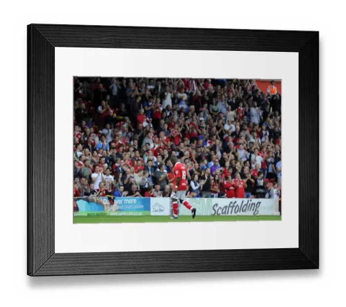 Framed Print : Kieran Agard Bids Farewell: A Heartfelt Moment at Ashton Gate as Bristol City Beats MK Dons