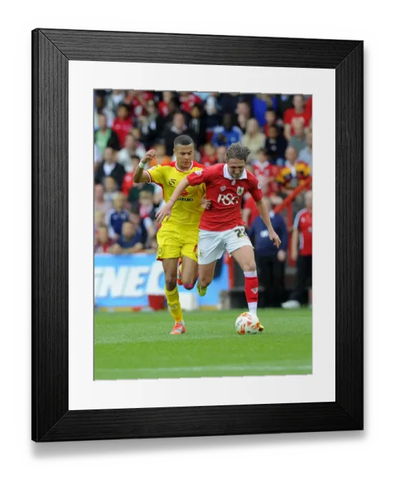 Framed Print : Battling for Supremacy: Ayling vs. Alli in Bristol City vs. MK Dons Clash