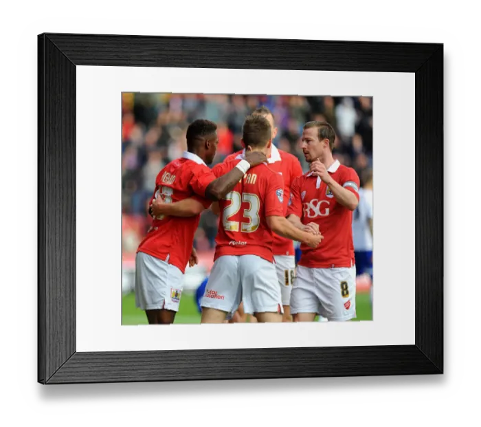 Framed Print : Bristol City's Thrilling Victory: Celebrating Ian Evatt's Own Goal vs Chesterfield Framed Print : Bristol City's Thrilling Victory: Celebrating Ian Evatt's Own Goal vs Chesterfield