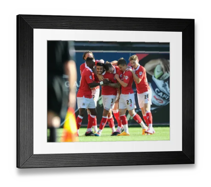 Framed Print : Derrick Williams Scores the Thrilling Winner for Bristol City Against Chesterfield in Sky Bet League One Framed Print : Derrick Williams Scores the Thrilling Winner for Bristol City Against Chesterfield in Sky Bet League One