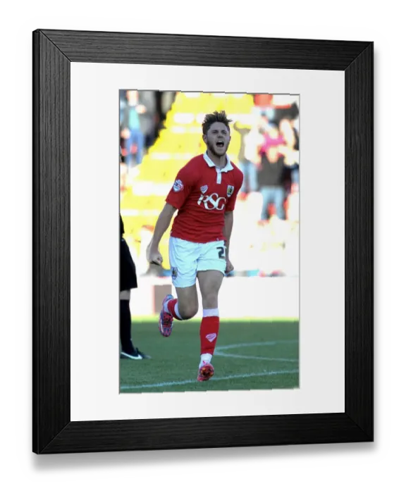 Framed Print : Bristol City's Wes Burns Scores the Winning Goal vs. Chesterfield in Sky Bet League One Framed Print : Bristol City's Wes Burns Scores the Winning Goal vs. Chesterfield in Sky Bet League One