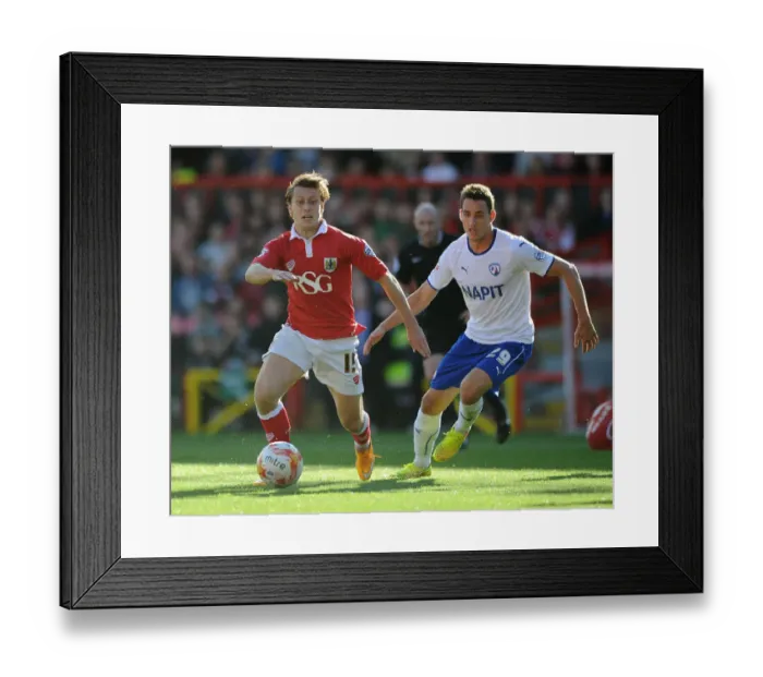 Framed Print : Bristol City vs Chesterfield: Luke Freeman vs Georg Margreitter Clash in Sky Bet League One Framed Print : Bristol City vs Chesterfield: Luke Freeman vs Georg Margreitter Clash in Sky Bet League One