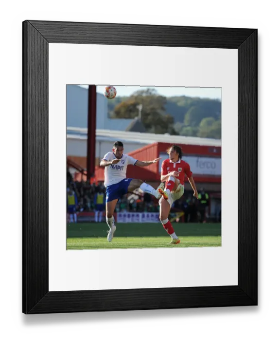Framed Print : Bristol City vs Chesterfield: Intense Battle for the Ball - Ayling vs Roberts