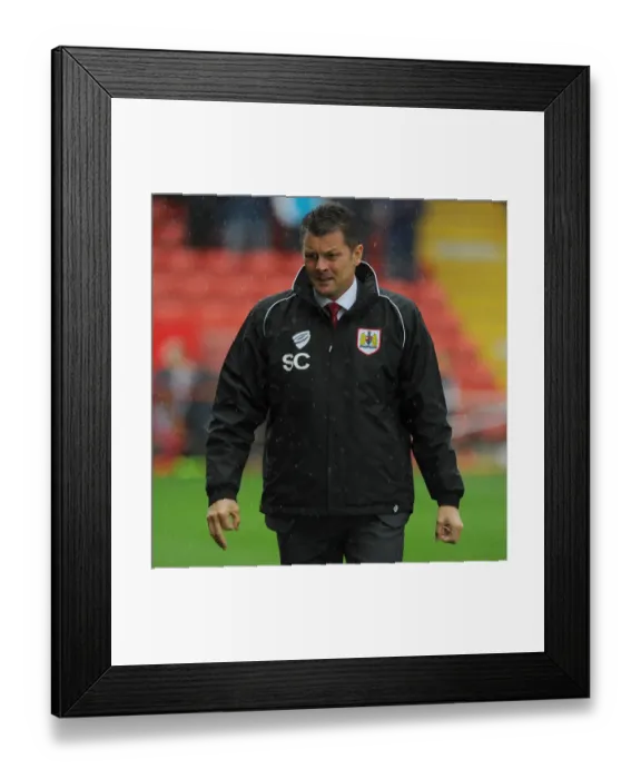 Framed Print : Steve Cotterill Leads Bristol City at Ashton Gate Against Chesterfield