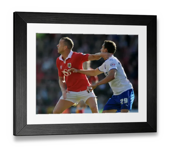 Framed Print : Bristol City vs Chesterfield: Wilbraham and Margreitter Battle for Ball in Sky Bet League One Clash Framed Print : Bristol City vs Chesterfield: Wilbraham and Margreitter Battle for Ball in Sky Bet League One Clash