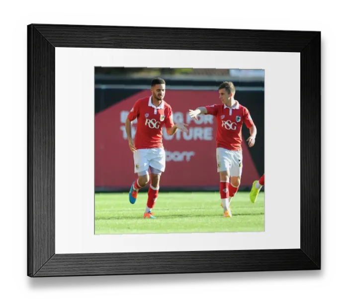 Framed Print : Bristol City Celebrates: Williams and Bryan's Goal Blitz at Ashton Gate (11-10-2014) Framed Print : Bristol City Celebrates: Williams and Bryan's Goal Blitz at Ashton Gate (11-10-2014)