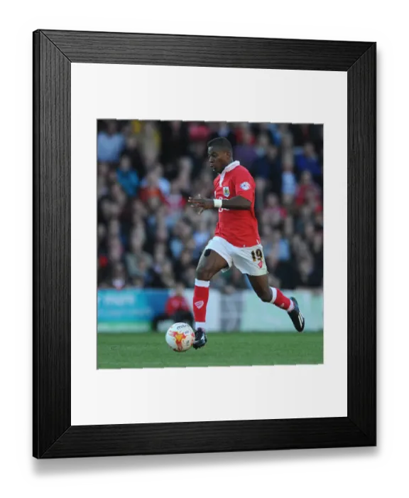 Framed Print : Bristol City's Kieran Agard in Action during Bristol City vs Chesterfield, Sky Bet League One (2014)