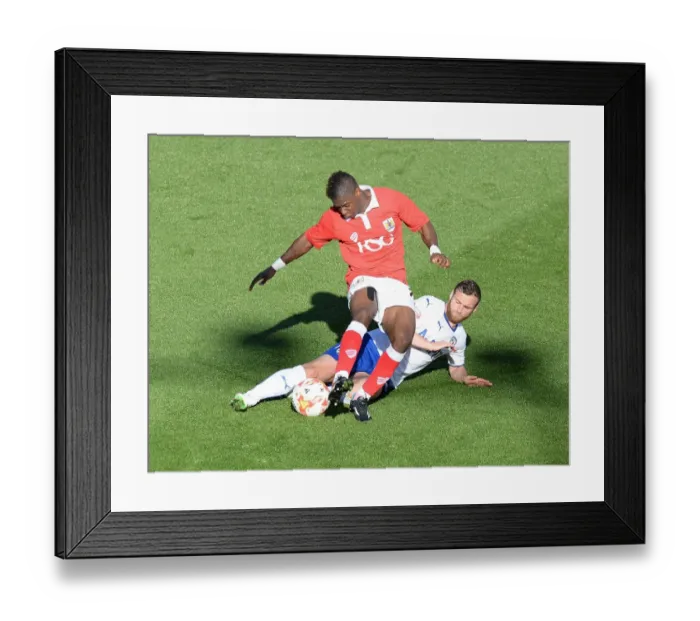 Framed Print : Intense Football Rivalry: Kieran Agard vs Jimmy Ryan at Ashton Gate