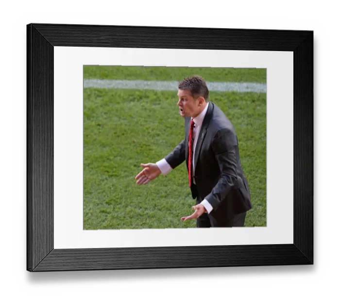 Framed Print : Steve Cotterill Leads Bristol City in Sky Bet League One Match Against Chesterfield