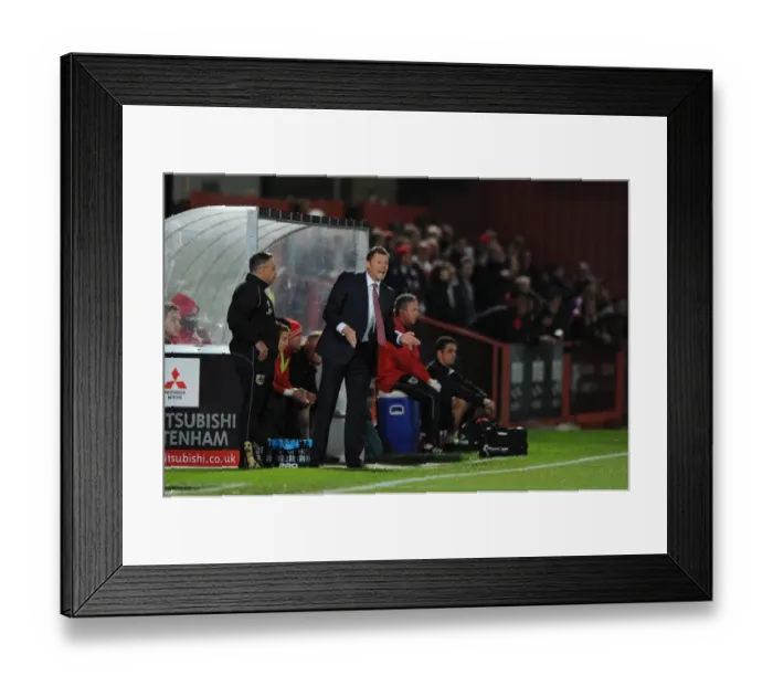 Framed Print : Steve Cotterill Returns: Manager's Emotional Reunion at Cheltenham Town During Bristol City Match