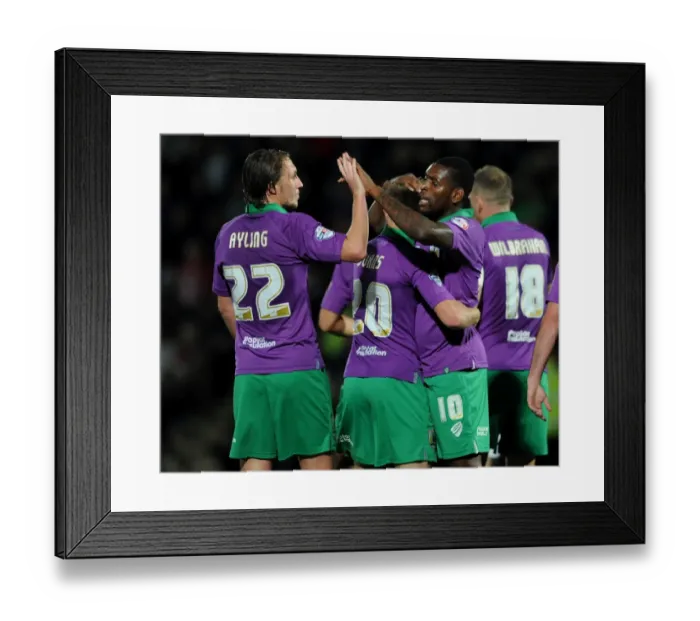 Framed Print : Bristol City's Wes Burns: Euphoric Moment as He Scores the Winning Goal Against Cheltenham Town in the Johnstone's Paint Trophy (2014) Framed Print : Bristol City's Wes Burns: Euphoric Moment as He Scores the Winning Goal Against Cheltenham Town in the Johnstone's Paint Trophy (2014)