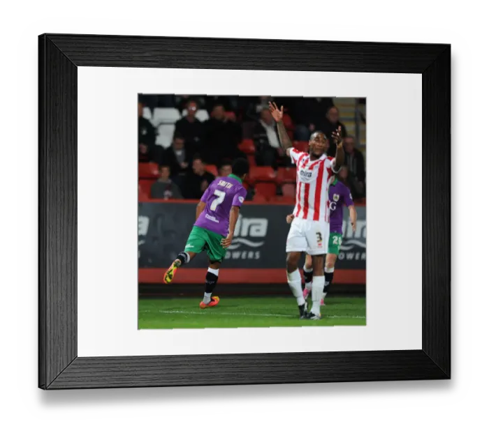 Framed Print : Korey Smith's Double: Bristol City's Victory Over Cheltenham Town in Johnstone's Paint Trophy