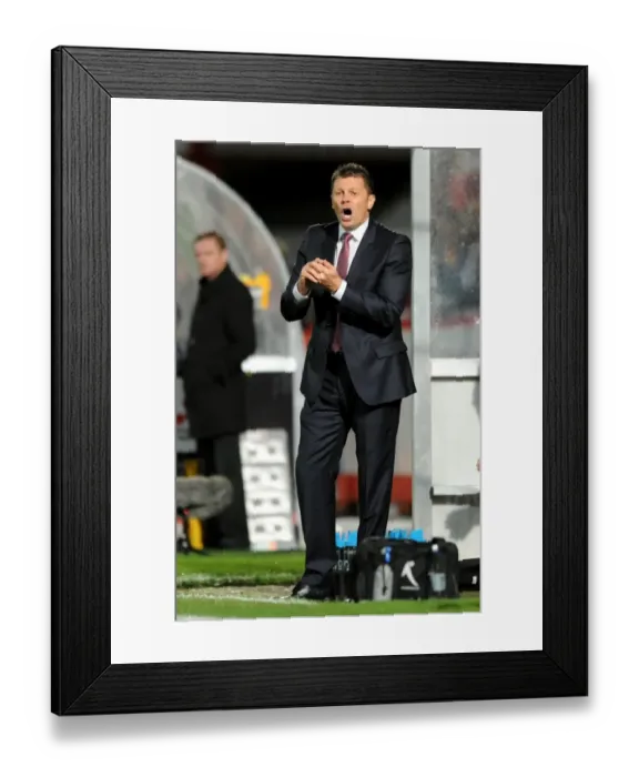 Framed Print : Bristol City vs Cheltenham Town: A Riveting Johnstone's Paint Trophy Clash at Abbey Business Stadium, October 2014