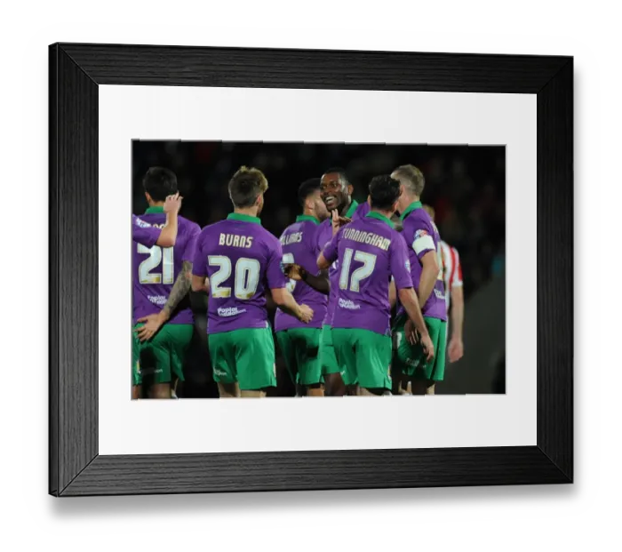 Framed Print : Bristol City's Wes Burns Scores the Winning Goal in Johnstone's Paint Trophy Match Against Cheltenham Town