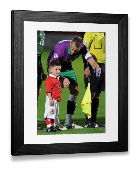 Framed Print : Aaron Wilbraham and Mascot Celebrate Bristol City's Victory over Cheltenham Town, October 8, 2014 Framed Print : Aaron Wilbraham and Mascot Celebrate Bristol City's Victory over Cheltenham Town, October 8, 2014