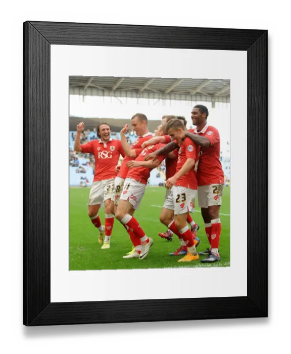Framed Print : Bristol City Celebrates Winning Goal Against Coventry City, 181014