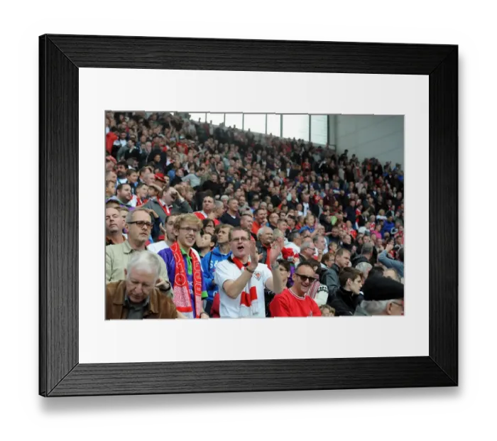 Framed Print : Bristol City's Euphoric Victory: Fans Go Wild on the Final Whistle Framed Print : Bristol City's Euphoric Victory: Fans Go Wild on the Final Whistle