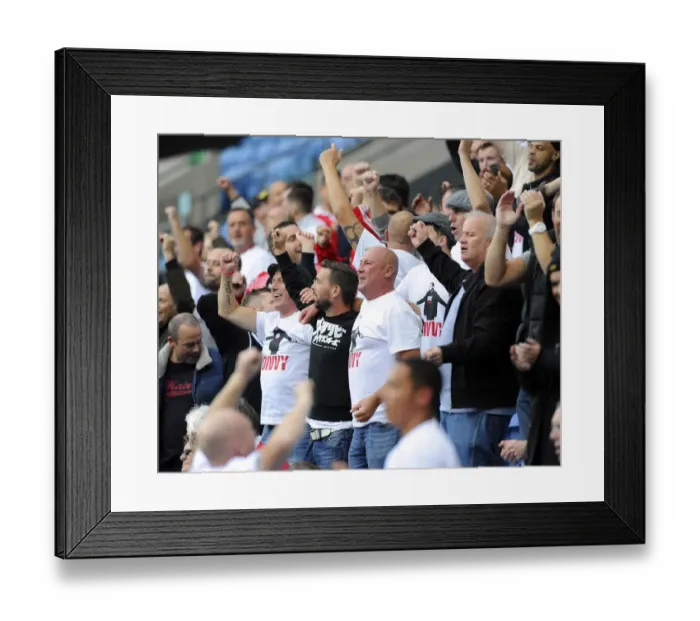 Framed Print : Bristol City Fans Honor Mark Divy Saunders at Ricoh Arena: A Moving Tribute during Sky Bet League One Match against Coventry City