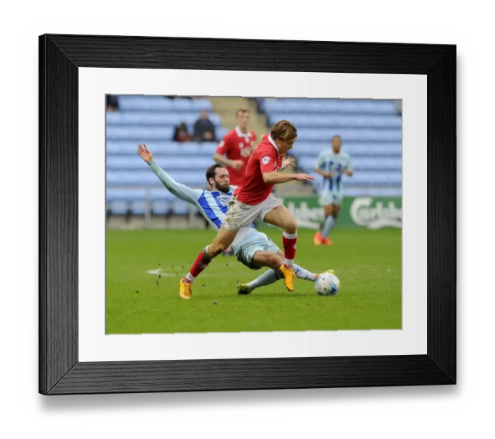 Framed Print : Intense Rivalry: Freeman vs. O'Brien Tackle - Bristol City vs. Coventry City Framed Print : Intense Rivalry: Freeman vs. O'Brien Tackle - Bristol City vs. Coventry City