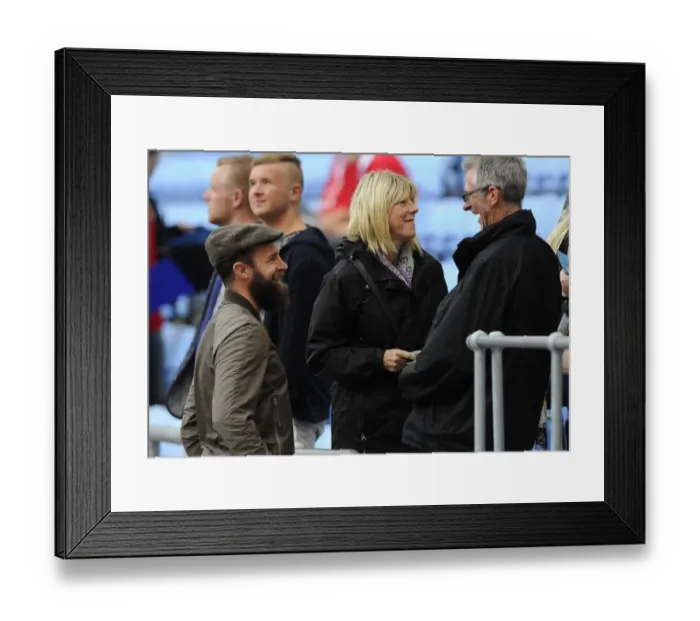 Framed Print : Former Bristol City Player Louis Carey Engages with Fans at Coventry Arena During Bristol City vs Coventry City Match, Sky Bet League One Framed Print : Former Bristol City Player Louis Carey Engages with Fans at Coventry Arena During Bristol City vs Coventry City Match, Sky Bet League One