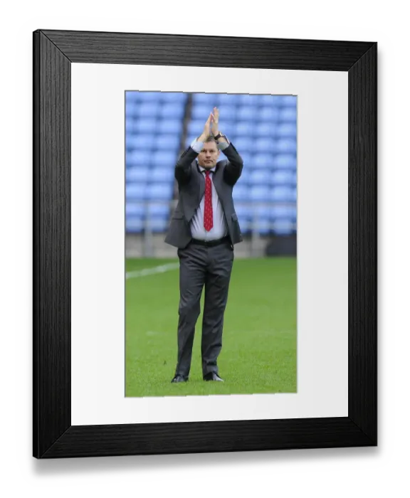 Framed Print : Steve Cotterill Appreciates Coventry City Fans after Bristol City Win